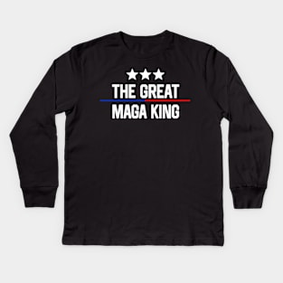 Anti Joe Biden Ultra Maga The Return Of The Great Maga King Kids Long Sleeve T-Shirt